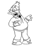 coloriage grand pere simpson